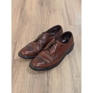 American Gentleman Mens Brown Leather Wingtip Oxford Shoes Made in USA 13 D